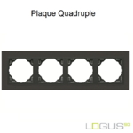 Plaque quadruple animato logus90 efapel 90940TSS Gris Gris