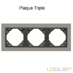 Plaque triple animato logus90 efapel 90930TAS Alumine Gris