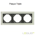 Plaque triple crystal logus90 efapel 90930TCS Cristal Gris