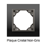 Plaque Cristal Noir Gris 90910TES