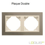 Plaque Double metallo logus90 efapel 90920TTP Titane Perle