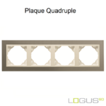 Plaque Quadruple metallo logus90 efapel 90940TTP Titane Perle