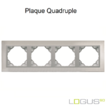 Plaque Quadruple metallo logus90 efapel 90940TIA Inox Alumine