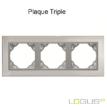 Plaque triple metallo logus90 efapel 90930TIA Inox Alumine