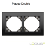 Plaque Double crystal logus90 efapel 90920TEP Cristal Noir Noir