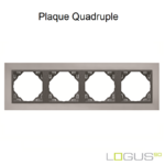 Plaque Quadruple metallo logus90 efapel 90940TRS Chrome Gris