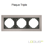 Plaque triple metallo logus90 efapel 90930TRS Chrome Gris