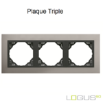 Plaque triple metallo logus90 efapel 90930TUS Alumine Gris