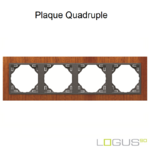 Plaque triple arbore logus90 efapel 90940TMS Acajou Gris