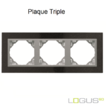 Plaque triple petra logus90 efapel 90930TGA Granite Alumine