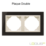 Plaque Double petra logus90 efapel 90920TGG Granite Glace