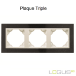 Plaque triple petra logus90 efapel 90930TGG Granite Glace
