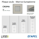 Plaque CROMA matrice européenne 42910TBH 42920TBH 42930TBH 42940TBH