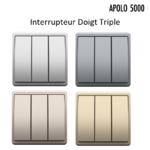 Interrupteur Triple METAL Apolo 5000