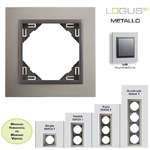 Plaque simple ou multiple logus90 Metallo Alumine Gris TUS