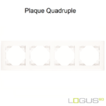 Plaque quadruple animato logus90 efapel 90940TBR Blanc