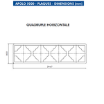 Dimension plaque quadruple horizontale apolo 50941T