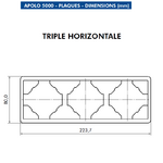 Dimension plaque triple horizontale apolo 50931T