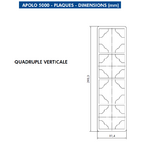 Dimension plaque quadruple verticale apolo 50942T