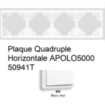 Plaque Quadruple Horizontale APOLO5000 50941TBM BLANC