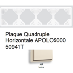 Plaque Quadruple Horizontale APOLO5000 50941TMF IVOIRE