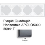 Plaque Quadruple Horizontale APOLO5000 50941TGR GRAPHITE