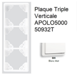 Plaque triple Verticale APOLO5000 50932TBM BLANC MAT