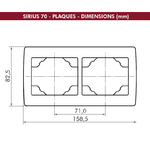 Dimension plaque dpuble horizontale 70921