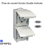 Prise double de courant française avec protection Etanche 48 EFAPEL 48860CCZ