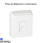 Prise de Téléphone 4 conducteurs Série 3700 EFAPEL 37255C