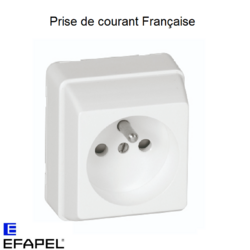 Bloc de 3 Prises de courant Blanches 16A, 2P+T pour Plinthes Appareillables  