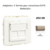 Adaptateur avec 1 module 2 sorties pour connecteurs RJ45 Apolo 50442SCH Champagne