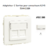 Adaptateur avec 1 module 2 sorties pour connecteurs RJ45 Apolo 50442SBR Blanc