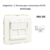 Adaptateur avec 1 module 2 sorties pour connecteurs RJ45 Apolo 50442SBM Blanc MAT