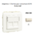 Adaptateur avec 1 module 2 sorties pour connecteurs RJ45 Apolo 50442SMF Ivoire