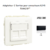 Adaptateur avec 1 module 2 sorties pour connecteurs RJ45 Apolo 50442SPT Noir