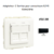 Adaptateur avec 1 module 2 sorties pour connecteurs RJ45 Apolo 50442SPM Noir MAT