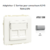 Adaptateur avec 1 module 2 sorties pour connecteurs RJ45 Apolo 50442SPR Argent