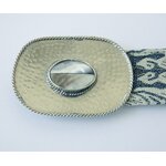 Détail boucle en nacre naturelle ceinture BILLY BLEU GLACIER Marie Lindien