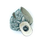 Ceinture tissu vert boucle en pierre naturelle Marie Lindien — BILLY VERT