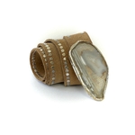 ceinture marie l'indien en cuir camel et boucle en agate naturelle