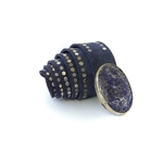 ceinture marie lindien en cuir et boucle en lapis lazuli