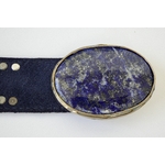 ceinture marie lindien en cuir et boucle en Lapis lazuli