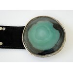 Détail boucle en agate naturelle verte ceinture SODA Marie Lindien