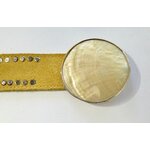 Détail boucle en nacre jaune ceinture MARGO Marie Lindien