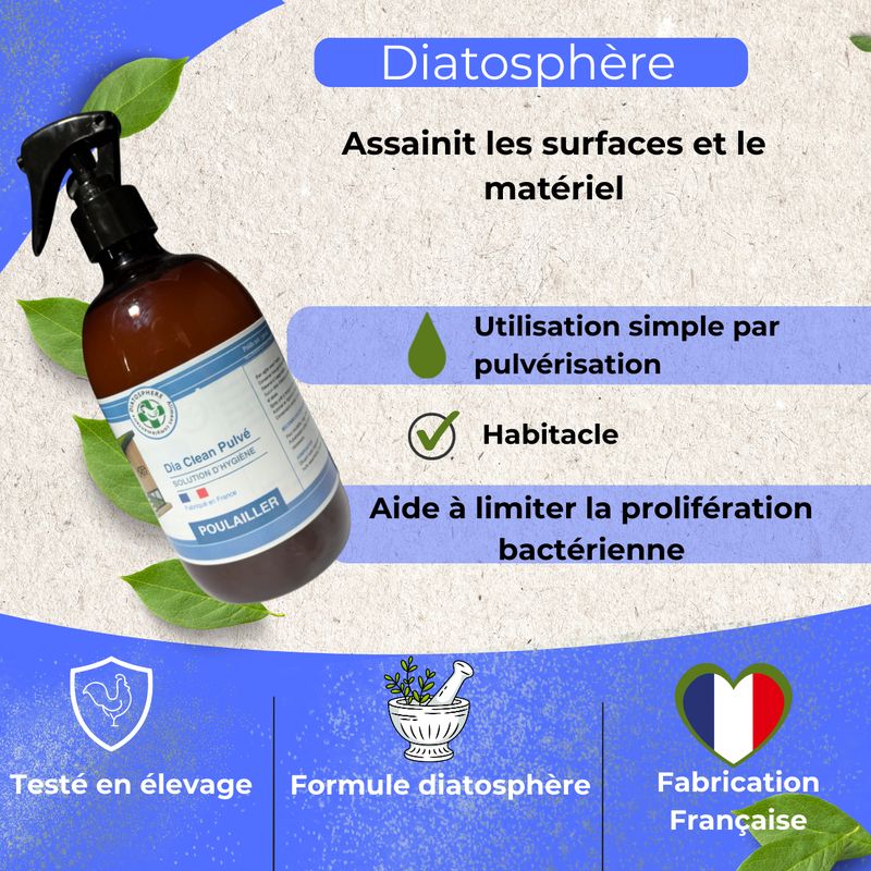 dia clean pulvé pour desinfectant et nettoyans de lhabitat des poule et lapin