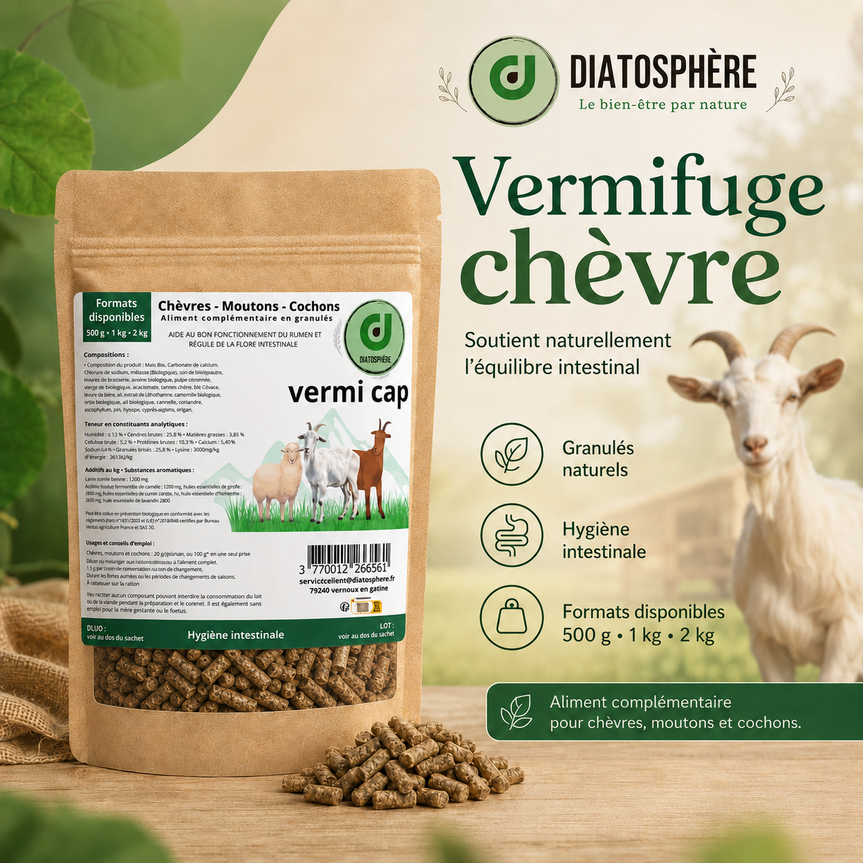 vermifuge chèvre produit vermi cap  de diatosphère