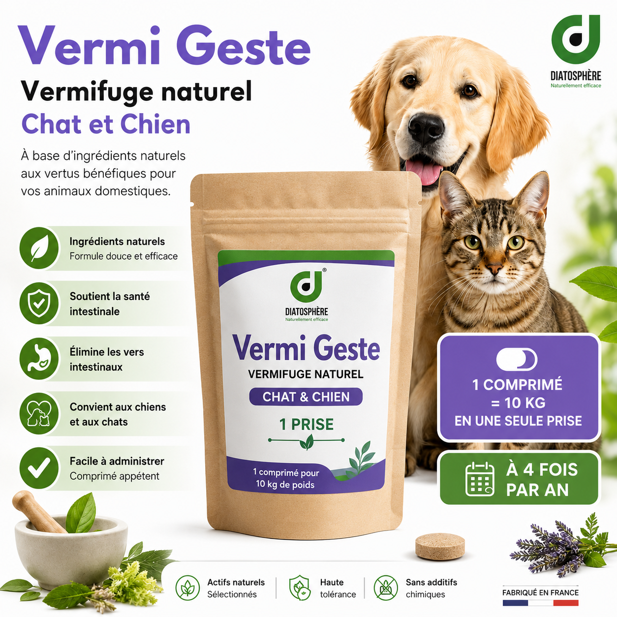 vermi geste  vermifuge chien e chat naturel