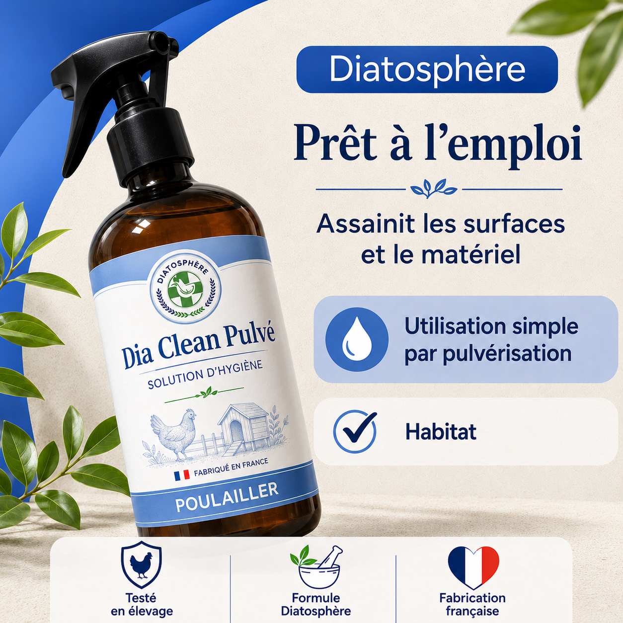 Spray nettoyant pour poulailler Diatosphère