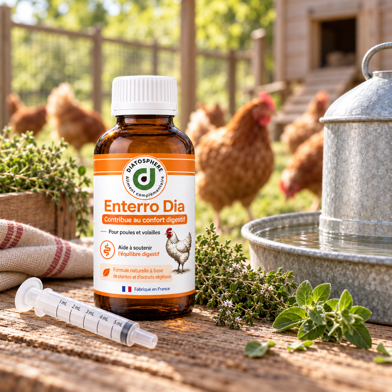 Enterro Dia Diatosphère – solution naturelle pour le confort digestif, diarrhée, entérocolite et fientes molles chez la poule